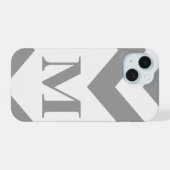 Chevron gras gris avec monogramme (Verso Horizontal)