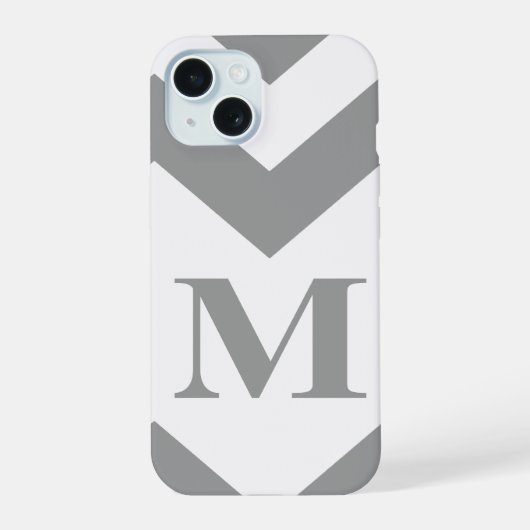 Chevron gras gris avec monogramme (Verso)