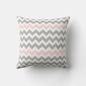 Chevron Gray Pink White Monogram Weddenschap Pillo Kussen (Achterkant)