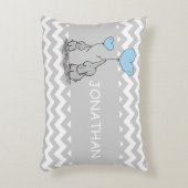 Chevron Gray White BLUE BOY Elephant Heart Accent Kussen (Voorkant(Verticaal))