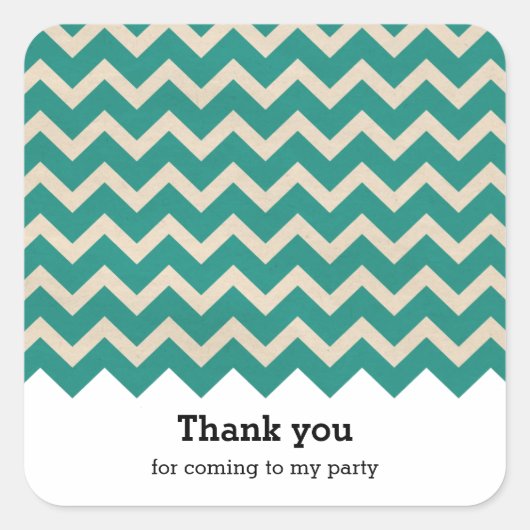 Chevron green vierkante sticker (Voorkant)