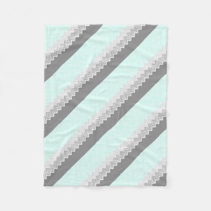 chevron grijs blauwgroen fleece deken