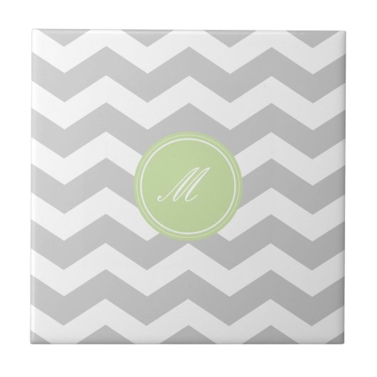 Chevron gris avec carreaux Monogram (Devant)