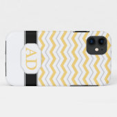 Chevron gris et jaune Monogram iPhone 5 Coque (Dos (Horizontal))
