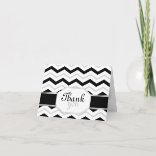 Chevron gris noir et blanc Trendy Merci Cartes