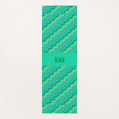 Chevron groen geel minimal patroon yogamat (Voorkant)