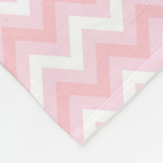 Chevron Hearts Pattern Pink Grey | Monogram Fleece Deken (Hoek)