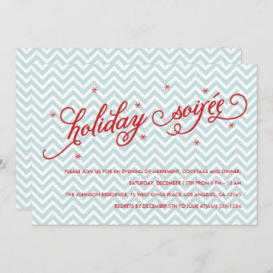 Chevron Holiday Soirée kerst uitgenodigd Kaart