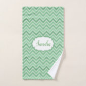 Chevron in groene tinten bad handdoek (Handdoek)