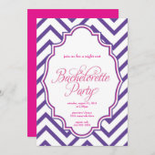 CHEVRON - invitation BACHELORETTE- de filles de la (Devant / Derrière)