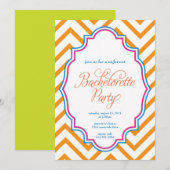 CHEVRON - invitation BACHELORETTE- de filles de la (Devant / Derrière)