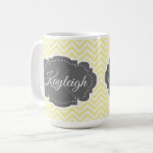 Chevron Jaune Mug de café personnalisée (Devant gauche)