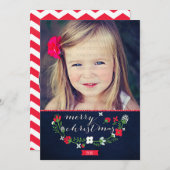 Chevron Joyeux Carte photo de Noël (Devant / Derrière)