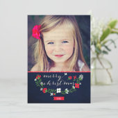 Chevron Joyeux Carte photo de Noël (Debout devant)