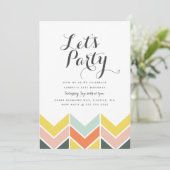 Chevron joyeux Invitation d'anniversaire (Debout devant)