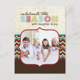 Chevron Kerstfoto Post Kaarten Feestdagenkaart