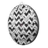 Chevron Koe Black en White Dartbord (Voorkant Rechts)