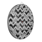 Chevron Koe Black en White Dartbord (Voorkant Links)