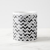 Chevron Koe Black en White Jumbo Beker (Voorkant)