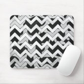Chevron Koe Black en White Muismat (Met muis)