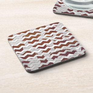 Chevron Koe Brown and White Print Bier Onderzetter