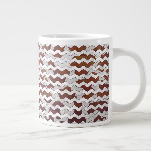 Chevron Koe Brown and White Print Grote Koffiekop (Rechts)