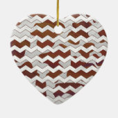 Chevron Koe Brown and White Print Keramisch Ornament (Achterkant)