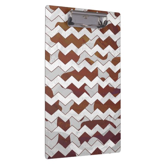 Chevron Koe Brown and White Print Klembord (Rechts)