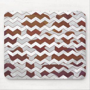 Chevron Koe Brown and White Print Muismat