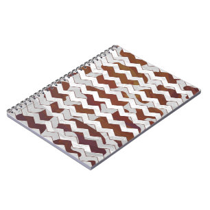 Chevron Koe Brown and White Print Notitieboek
