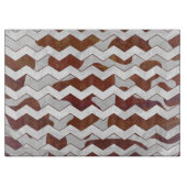 Chevron Koe Brown and White Print Snijplank (Voorkant)