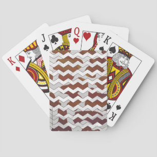Chevron Koe Brown and White Print Speelkaarten