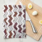 Chevron Koe Brown and White Print Theedoek (Quarter Fold)