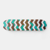 Chevron Koe Brown en Blauwgroen print Skateboard (Horizontaal)