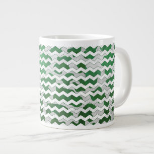 Chevron Koe Green en White Print Jumbo Beker