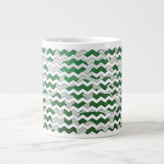 Chevron Koe Green en White Print Jumbo Beker (Voorkant)