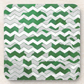 Chevron Koe Green en White Print Onderzetter (Voorkant)