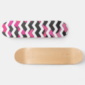 Chevron Koe Roze en Zwart Skateboard (Horizontaal)
