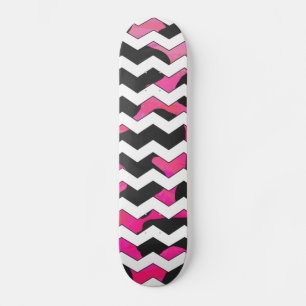 Chevron Koe Roze en Zwart Skateboard
