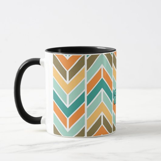 Chevron koffiemok, middeleeuwse mok ontwerp (Links)