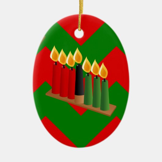 chevron kwanzaa keramisch ornament (Voorkant)