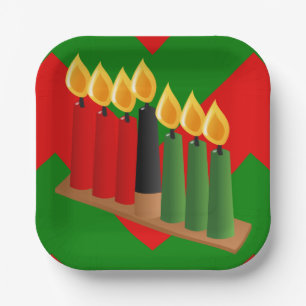 chevron kwanzaa papieren bordje
