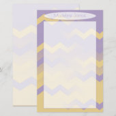 Chevron Lavender & Gold Stationery voor handschrif (Voorkant / Achterkant)