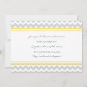 Chevron Lemon Gray Elopement-aankondigingskaarten Aankondiging (Achterkant)