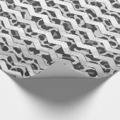 Chevron Leopard Grey and Light Grey Print Cadeaupapier (Hoek)