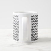 Chevron Leopard Grey and Light Grey Print Extra Grote Mok (Achterkant)