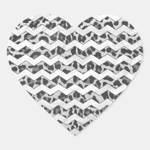 Chevron Leopard Grey and Light Grey Print Hart Sticker