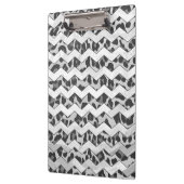 Chevron Leopard Grey and Light Grey Print Klembord (Links)