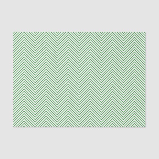 Chevron Line Tissue Paper - Green on White Tissuepapier (Voorkant)