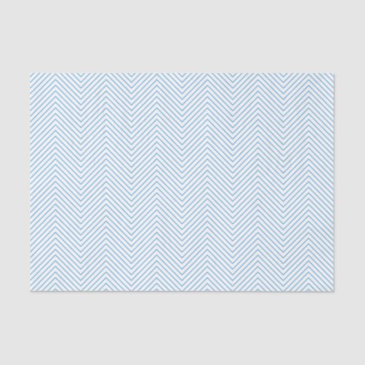 Chevron Line Tissue Paper - Light Blue op White Tissuepapier (Voorkant)